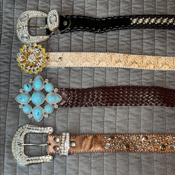 Accessories - Statement Women's Accessory Belt Set - Black, Cream, Brown